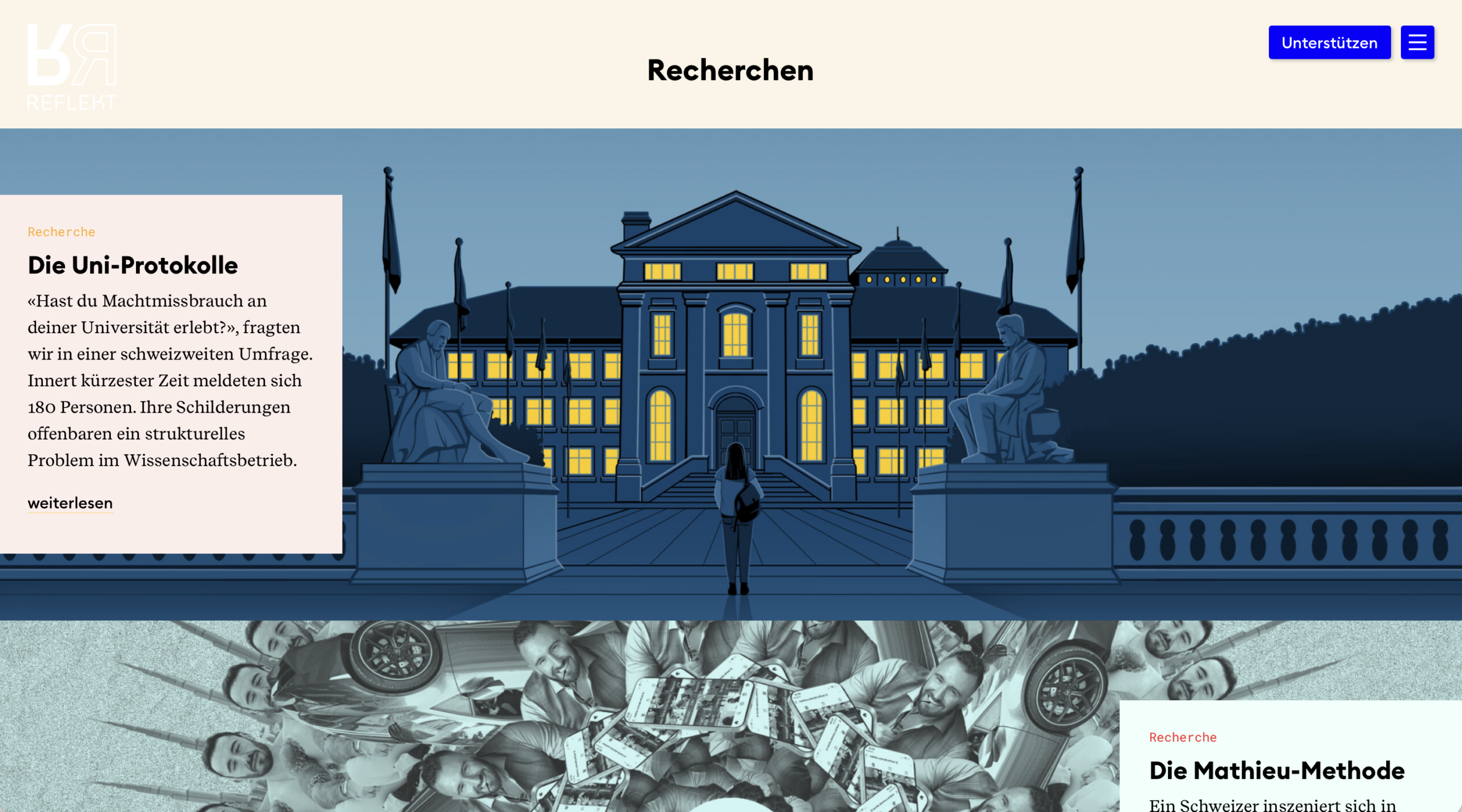 Screenshot der REFLEKT-Website
